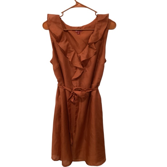 Merona Terracotta Ruffled Midi Dress - Picture 2 of 5